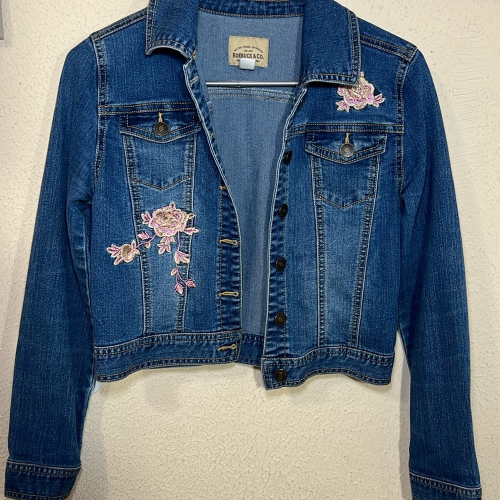 Girls Floral Jean Jacket